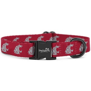 Washington State Cougars Adjustable Collar for Dogs & Cats | Officially Licensed | Fits all Pets!