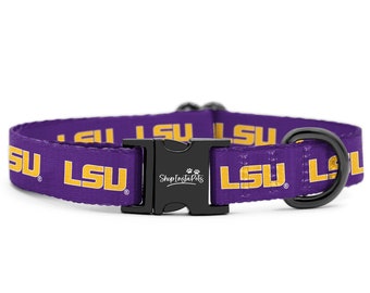 LSU Tigers Adjustable Collar for Dogs & Cats | Officially Licensed | Fits all Pets!