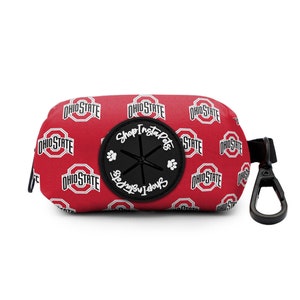 Ohio State Buckeyes | Dog Poop Bag Holder | Officially Licensed | Easy Clip to Attach to Any Leash