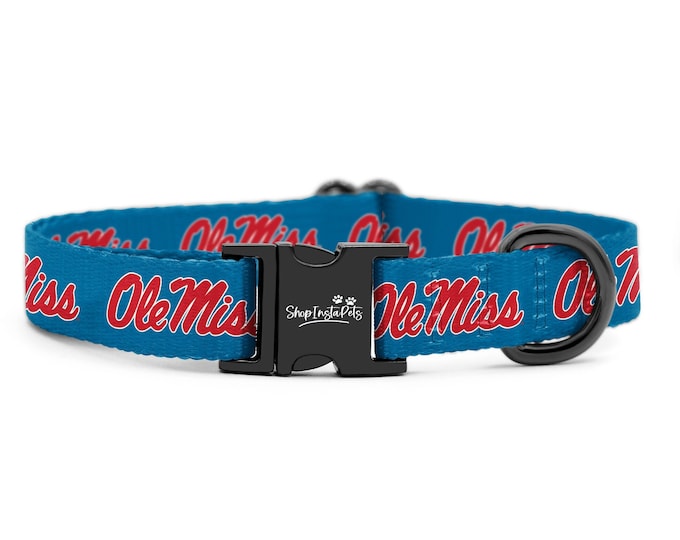 Ole Miss University of Mississippi Dog Collar Custom Made by Terri's