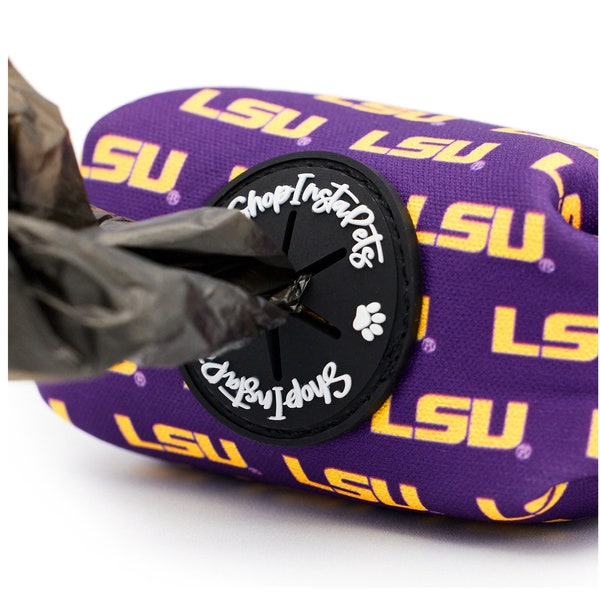 LSU Tigers | Dog Poop Bag Holder | Officially Licensed | Easy Clip to Attach to Any Leash