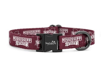 Mississippi State Bulldogs Adjustable Pet Collar | Officially Licensed | Fits Dogs & Cats of all Sizes!