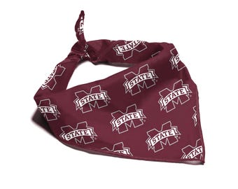 Pañuelo de los Bulldogs de la Universidad Estatal de Mississippi para perros y gatos / Producto con licencia oficial / Se adapta a mascotas de todos los tamaños