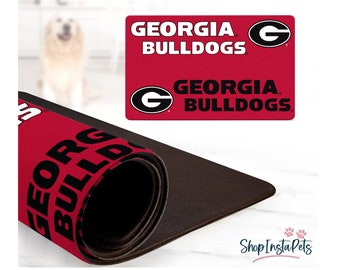 Georgia Bulldogs Water-Proof Pet Food & Water Bowl Mat | 18" x 29" | Non-Slip | Officially Licensed
