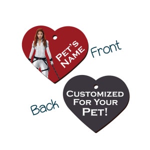 Black Widow | Marvel 2-Sided Pet Id Tag for Dogs & Cats | Personalized for Your Pet