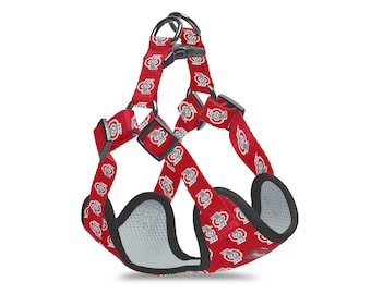 Ohio State Buckeyes Adjustable Step-In Dog Harness | Officially Licensed | Fits Dogs of all Sizes