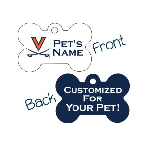 Virginia Cavaliers 2-zijdige Pet Id Dog Tag | Officieel gelicentieerde | Gepersonaliseerd voor uw huisdier