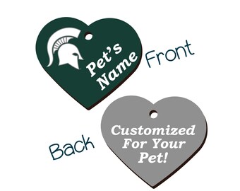 Michigan State Spartans 2-Sided Pet Id Tag for Dogs & Cats | Officially Licensed | Personalized for Your Pet