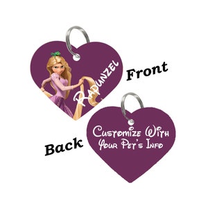 Disney Tangled Rapunzel Double Sided Pet Id Tag for Dogs & Cats Personalized for Your Pet