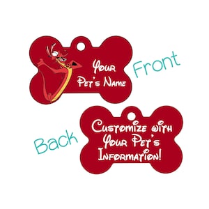 Disney Mushu Double Sided Pet Id Dog Tag Personalized for Your Pet