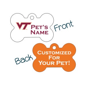 Virginia Tech Hokies 2-Sided Pet Id Dog Tag | Officially Licensed | Personalized for Your Pet