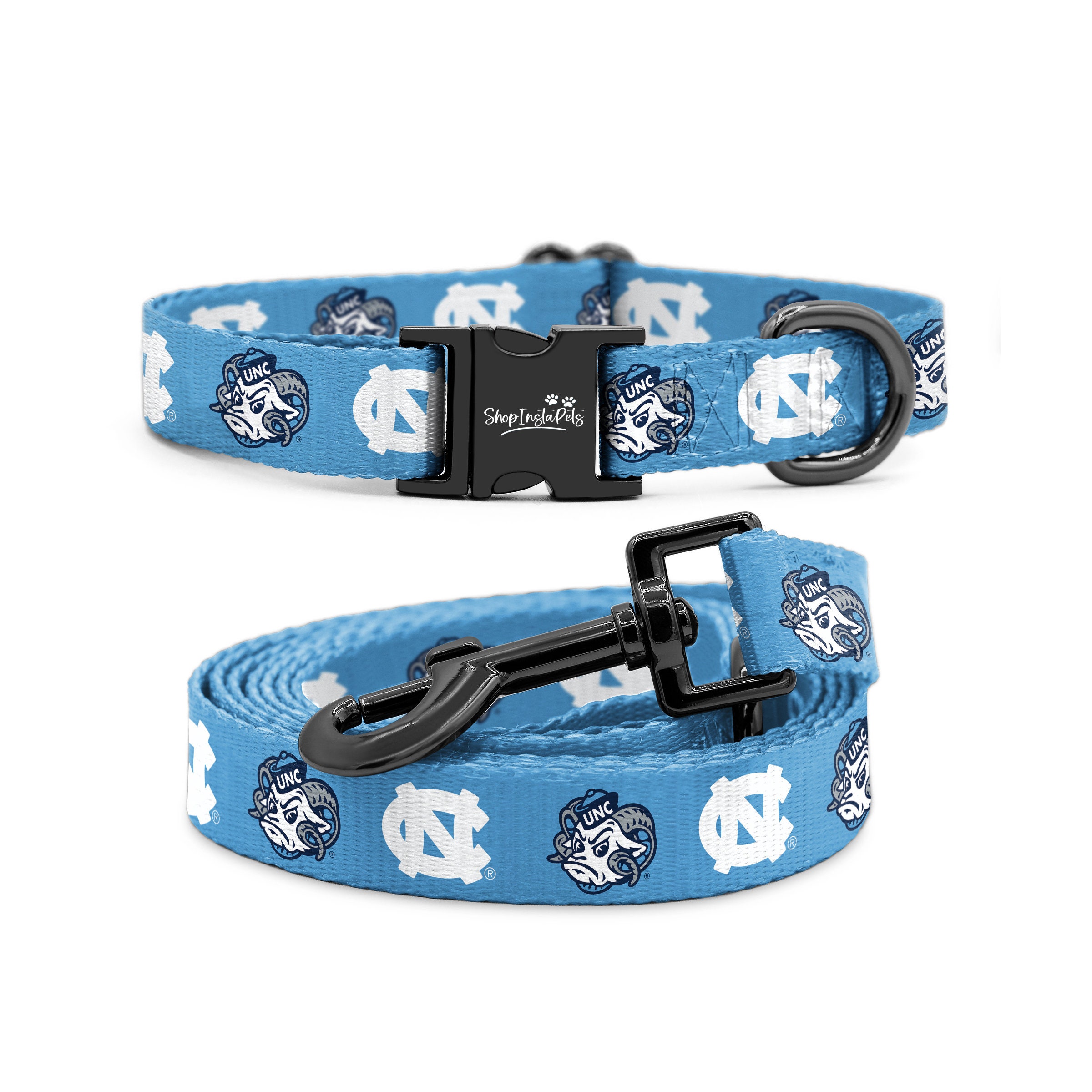 UNC Tar Heels Adjustable Dog Collar Leash Set Officially