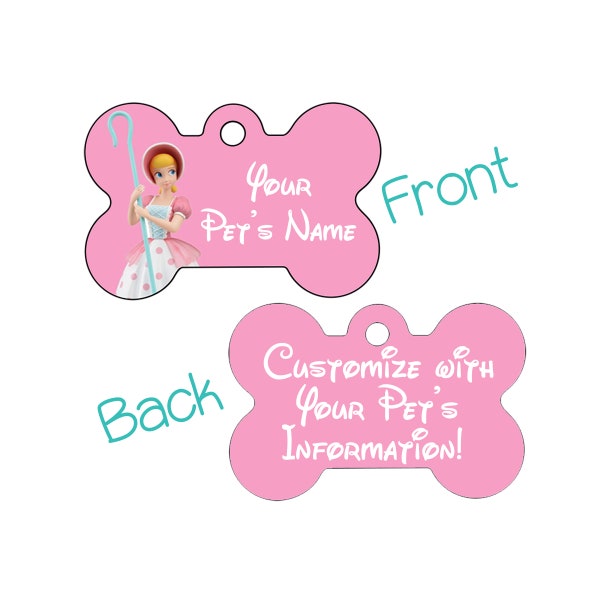 Disney Bo Peep Pet Id Dog Tag Personalized w/ Your Pet's Name & Number