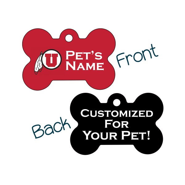 Utah Utes 2-Sided Pet Id Dog Tag | Officially Licensed | Personalized for Your Pet