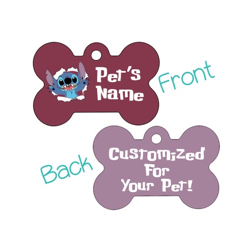 Disney Lilo and Stitch Pet ID Tag for Dogs & Cats Personalized Etsy