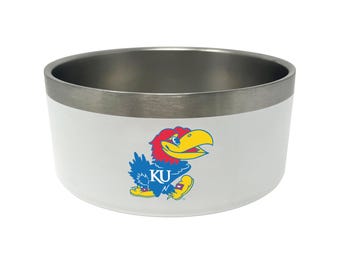 Kansas Jayhawks Stainless Steel Dog Food & Water Bowl - 32oz