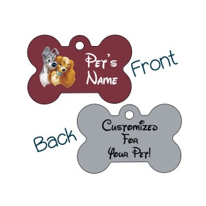 Lady and the Tramp | Disney 2-Sided Pet Id Dog Tag | Personalized for Your Pet