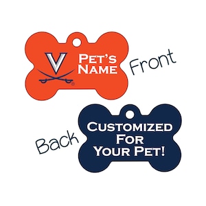 Virginia Cavaliers 2-zijdige Pet Id Dog Tag | Officieel gelicentieerde | Gepersonaliseerd voor uw huisdier