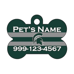 Michigan State Spartans Pet Id Dog Tag | Officially Licensed | Personalized for Your Pet