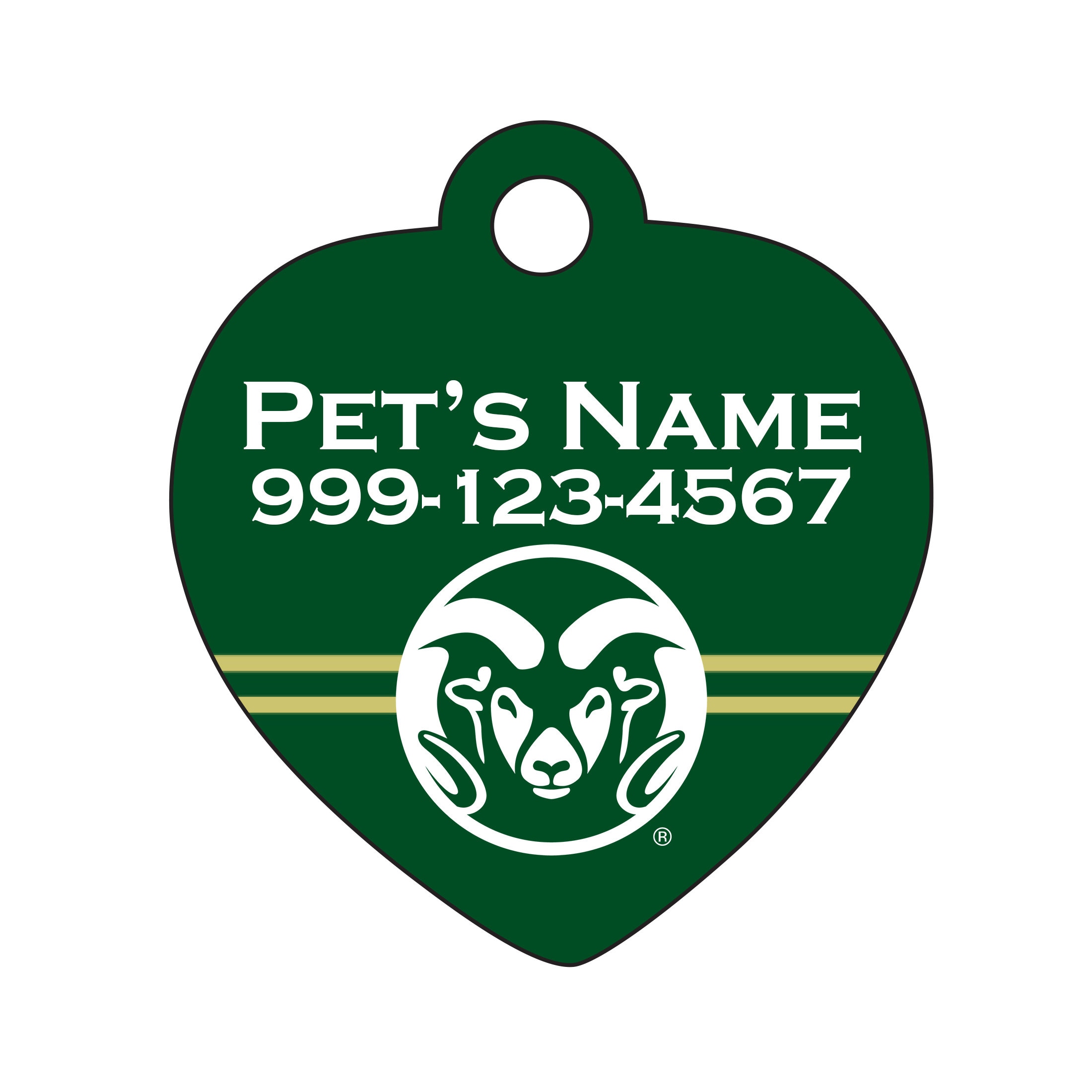 Officially Licensed Colorado State Rams Pet Id Dog Tag Personalized for Your Pet 