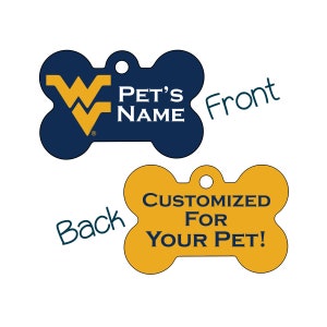 West Virginia Mountaineers 2-Sided Pet Id Dog Tag | Officially Licensed | Personalized for Your Pet