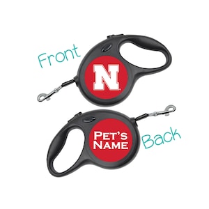 Nebraska Cornhuskers | Retractable Dog Walking Leash | Officially Licensed | Personalized for Your Pet