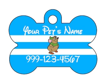 Disney Cinderella Gus Gus Pet Id Dog Tag Personalizado con el nombre y número de tu mascota