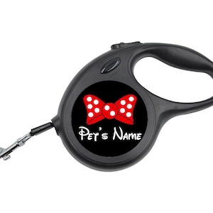 Cute Minnie Bow Retractable Leash Personalized for Your Pet image 1