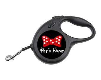 Cute Minnie Bow Retractable Leash Personalized for Your Pet