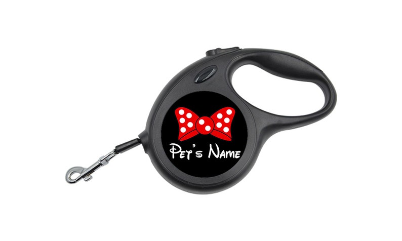 Cute Minnie Bow Retractable Leash Personalized for Your Pet image 1