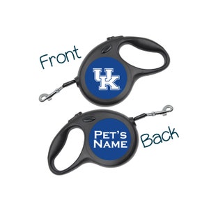Kentucky Wildcats Offiziell lizenzierte Retractable Dog Walking Leine | Personalisiert für Dein Haustier | Dehnt sich auf 16ft