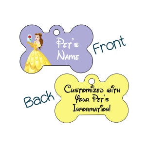 Belle | Disney 2-Sided Pet Id Dog Tag | Personalized for your Pet