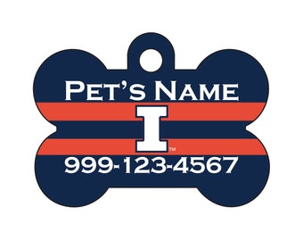 Illinois Fighting Illini Pet Id Dog Tag | Officially Licensed | Personalized for Your Pet