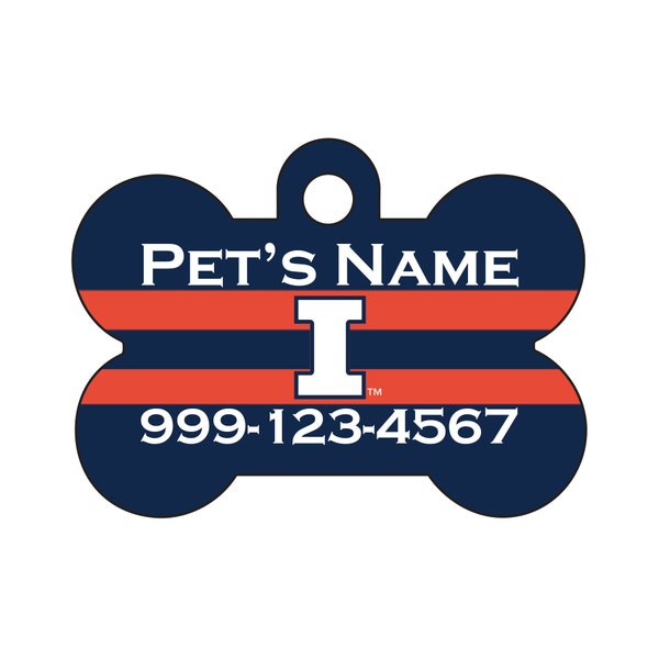 Illinois Fighting Illini Pet Id Dog Tag | Officially Licensed | Personalized for Your Pet