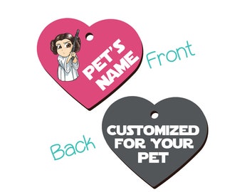Princess Leia | Disney Star Wars | Pet Id Tag for Dogs & Cats Personalized for Your Pet
