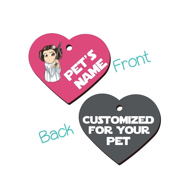 Princess Leia | Disney Star Wars | Pet Id Tag for Dogs & Cats Personalized for Your Pet