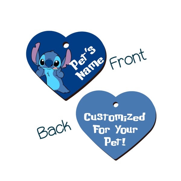 Stitch | Disney 2-Sided Pet Id Tag for Dogs & Cats | Personalized for Your Pet