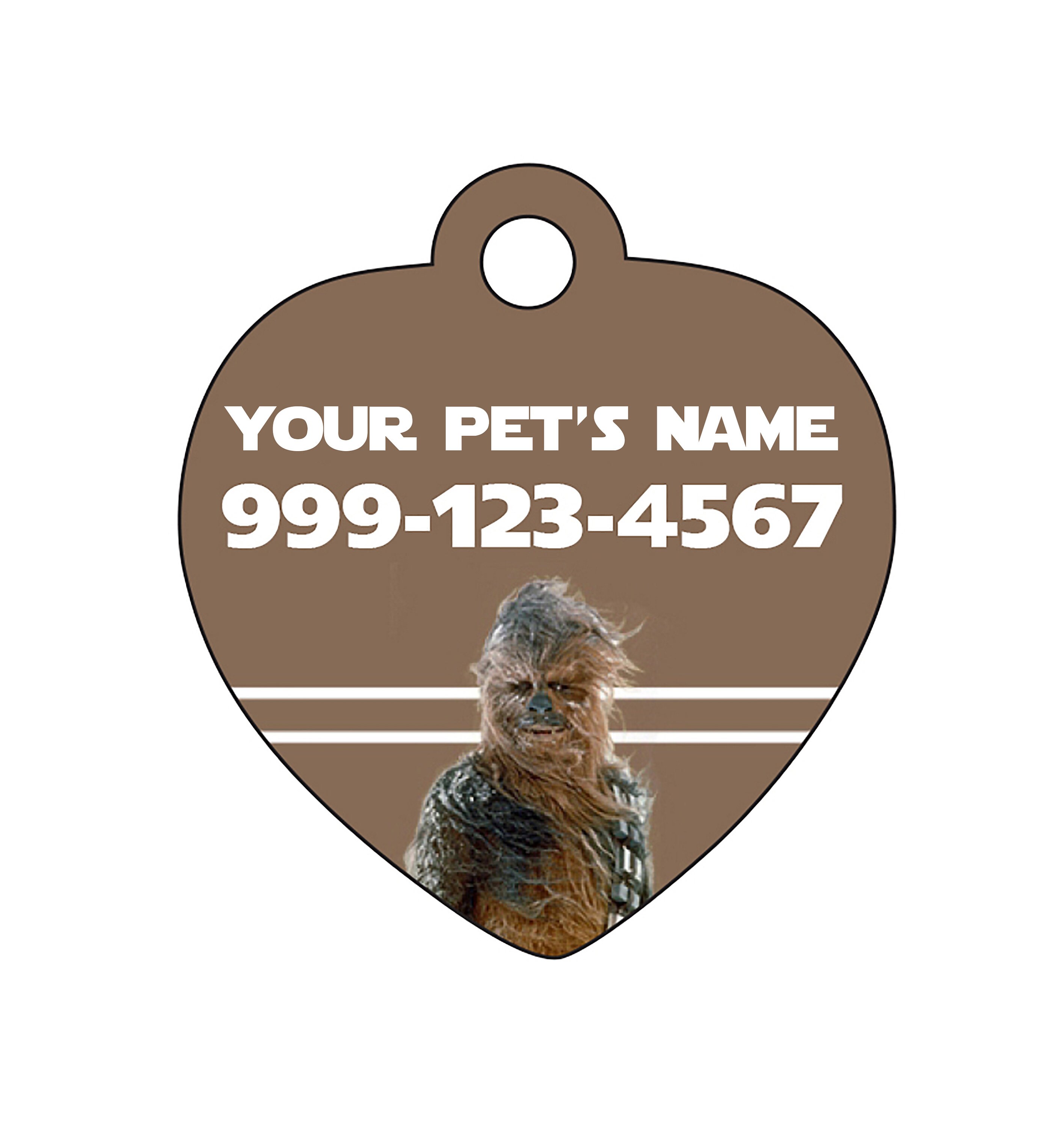 Disney Star Wars Chewbacca Pet Id Tag for Dogs and Cats Personalized W Your Pet s Name Number Etsy UK