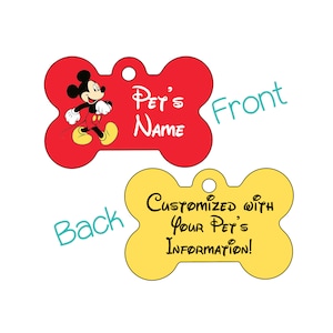 Mickey Mouse | Disney 2-Sided Pet Id Dog Tag | Personalized for Your Pet