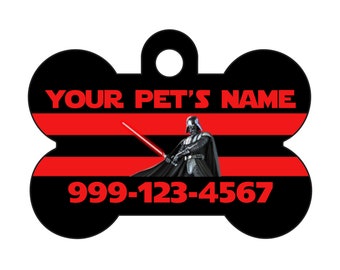 Disney Star Wars Darth Vader Custom Pet Id Dog Tag Personalized w/ Your Pet's Name and Number