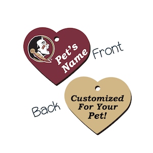 Florida State Seminoles 2-Sided Pet Id Tag for Dogs & Cats | Officially Licensed | Personalized for Your Pet