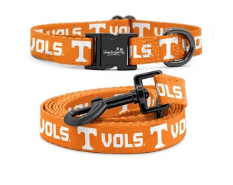 Collar y juego de collar ajustable para perros de Tennessee Volunteers / Con licencia oficial / ¡Se adapta a todas las mascotas!