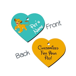 Simba | Disney 2-Sided Pet Id Tag for Dogs & Cats | Personalized for Your Pet
