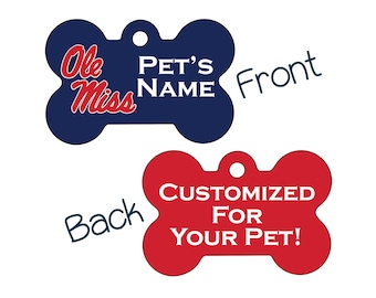 Ole Miss Rebels 2-Sided Pet Id Dog Tag | Officially Licensed | Personalized for Your Pet