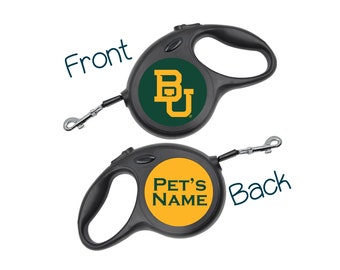 Baylor Bears Retractable Dog Walking Leash | Officially Licensed | Personalized for Your Pet