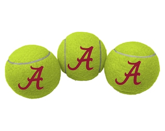 Pelota de tenis NCAA Alabama Crimson Tide, paquete de 3, duradera y excelente para perros de todos los tamaños, con licencia oficial
