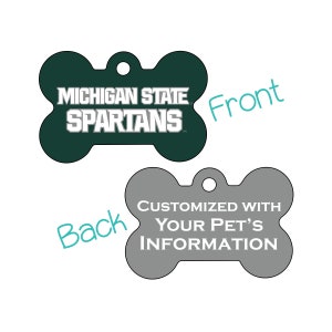 Michigan State Spartans 2-Sided Pet Id Dog Tag | Officially Licensed | Personalized for Your Pet