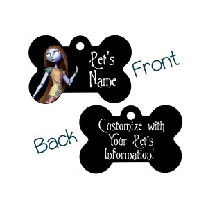 Sally | Nightmare Before Christmas | Double Sided Pet Id Dog Tag | Personalized for your Pet