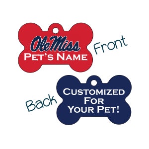 Ole Miss Rebels 2-Sided Pet Id Dog Tag | Officially Licensed | Personalized for Your Pet