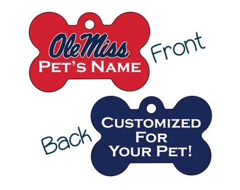 Ole Miss Rebels 2-Sided Pet Id Dog Tag | Officially Licensed | Personalized for Your Pet